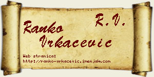 Ranko Vrkačević vizit kartica